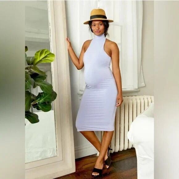 NWT Hatch Women's The Maternity Body Halter Dress Sleeveless Lavender Size M - Picture 1 of 11